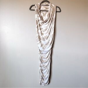 Michael Michael Kors Tan Sleeveless Scoop Neck Bodycon Midi Dress Size Medium